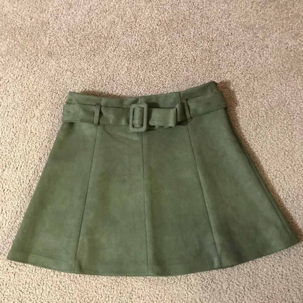 Suede mini skirt. Fits smaller than a large